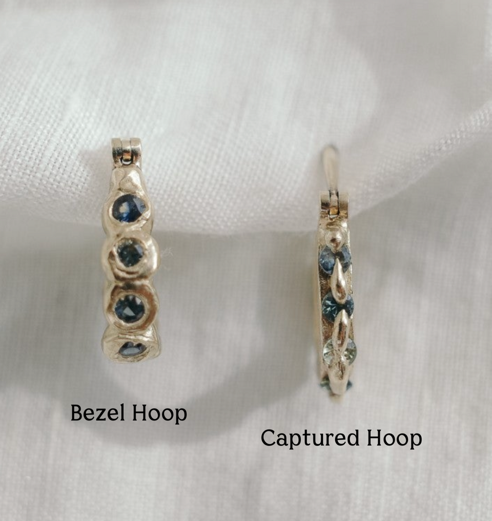 |Semi Bespoke| Sapphire Hoop Earrings - Single or Pair