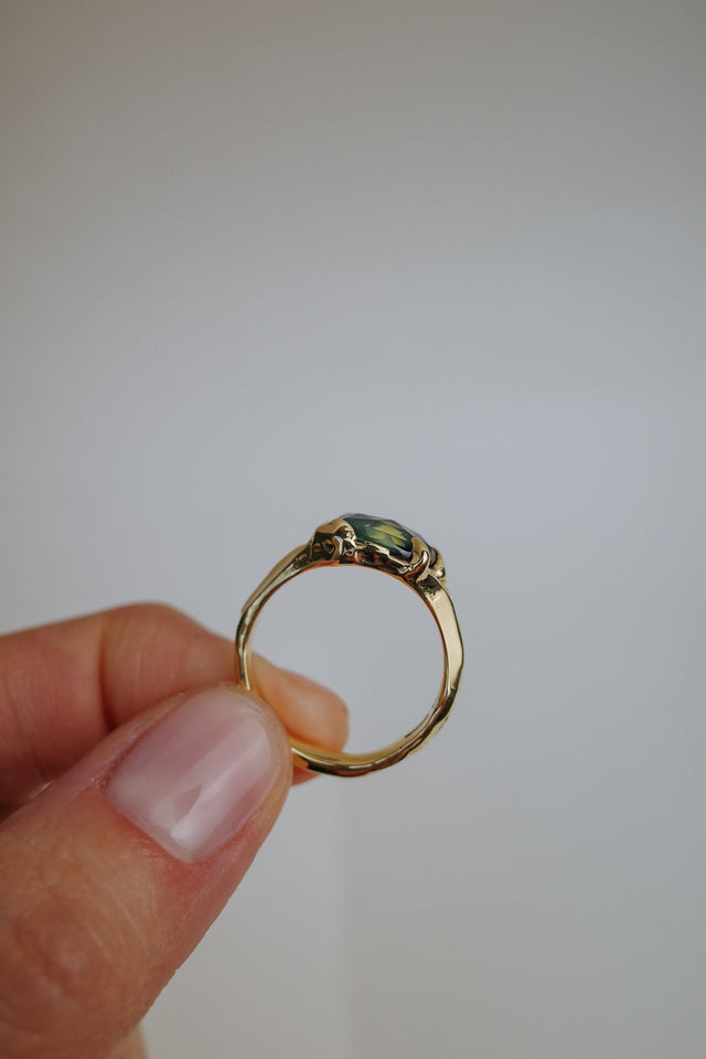 Organic Claw Sapphire Signet Ring