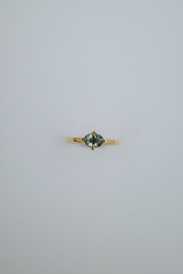 Oval Compass Claw Solitaire Ring