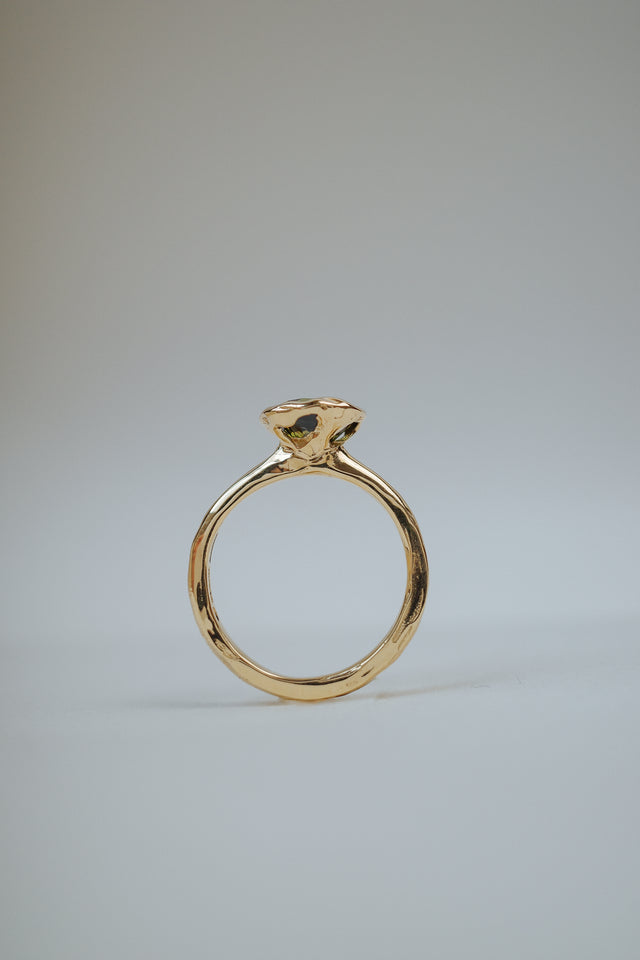Molten Green Sapphire Solitaire
