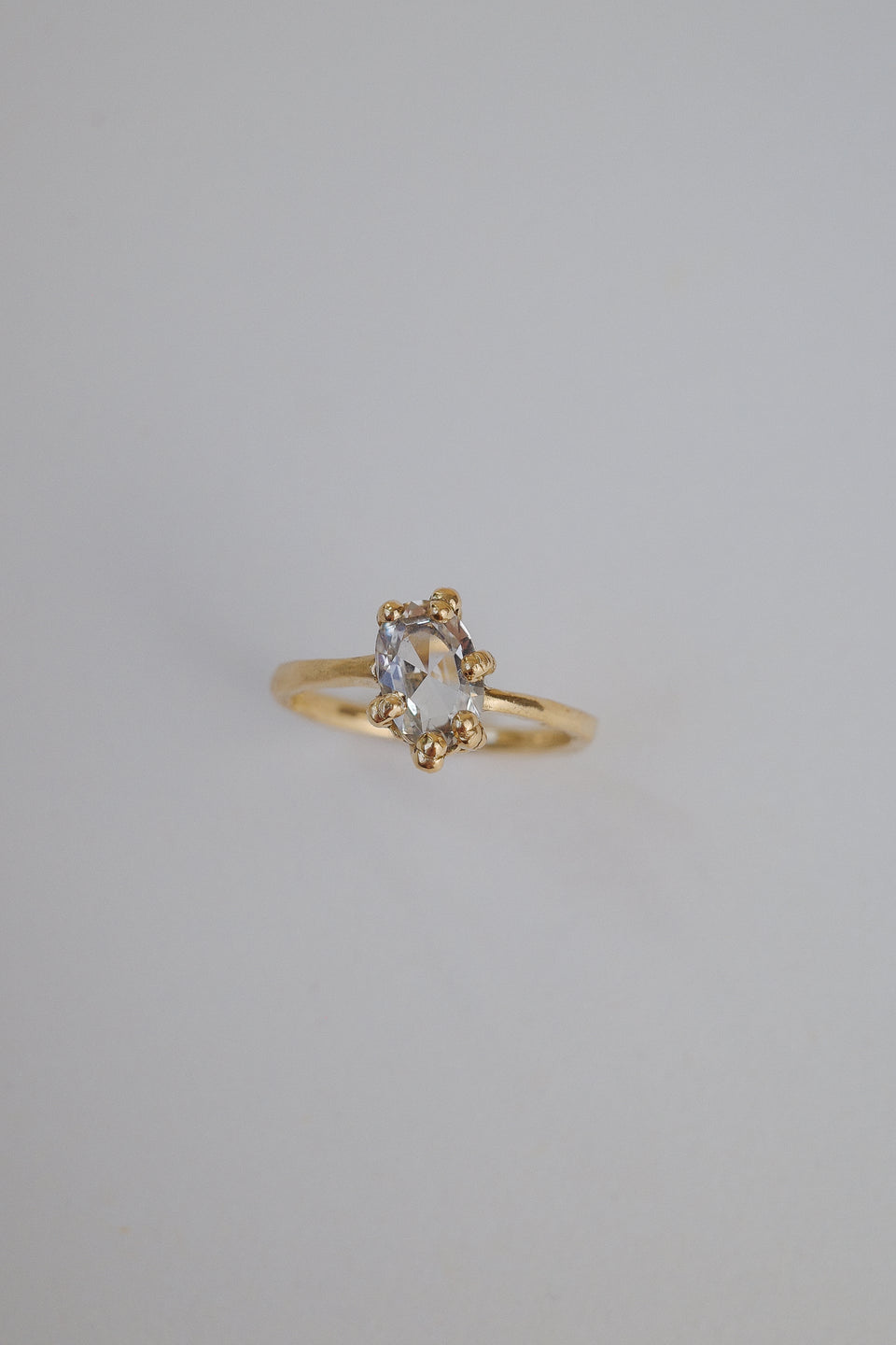 Tilted Oval Sapphire Solitaire