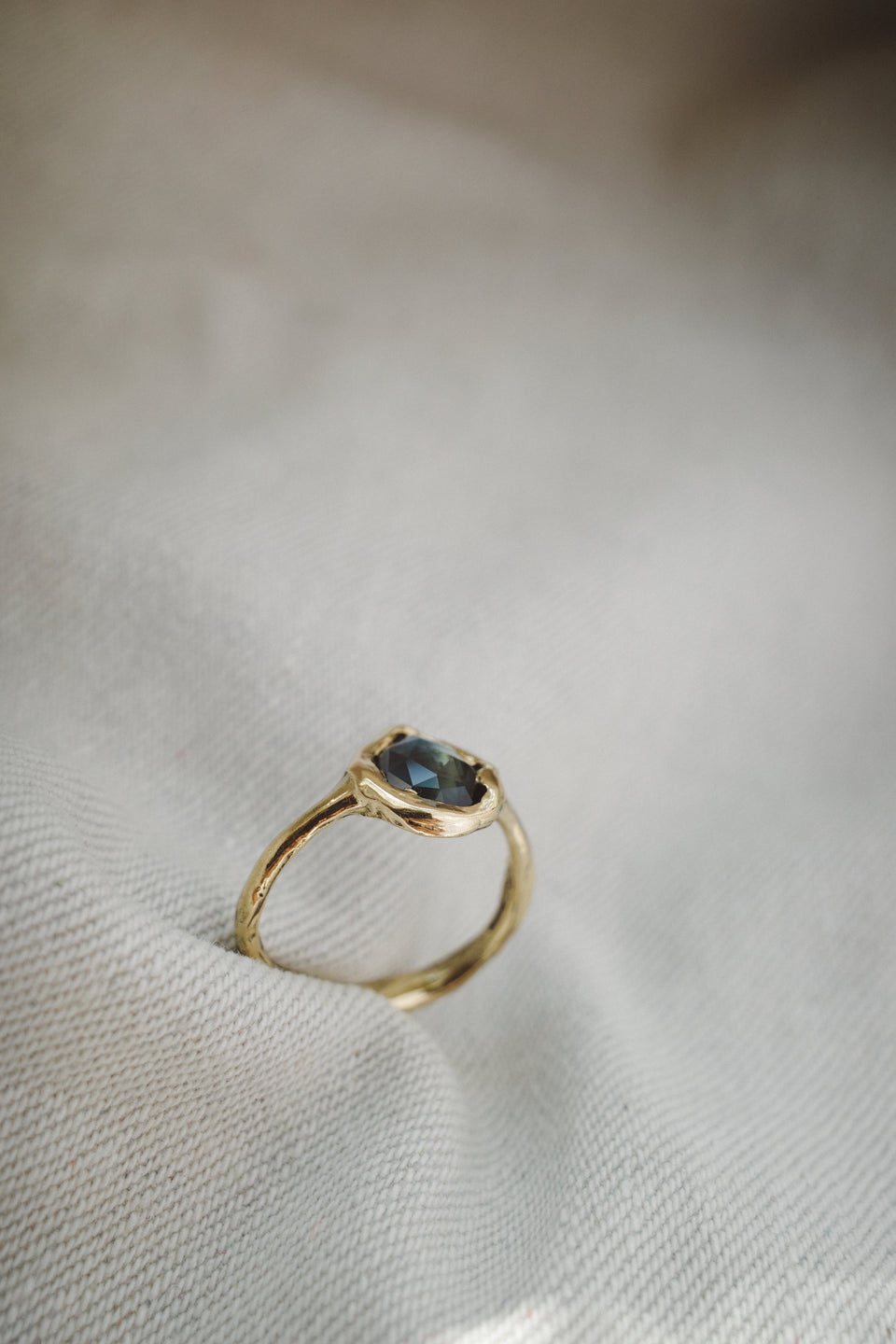 Molten Pear Sapphire Ring