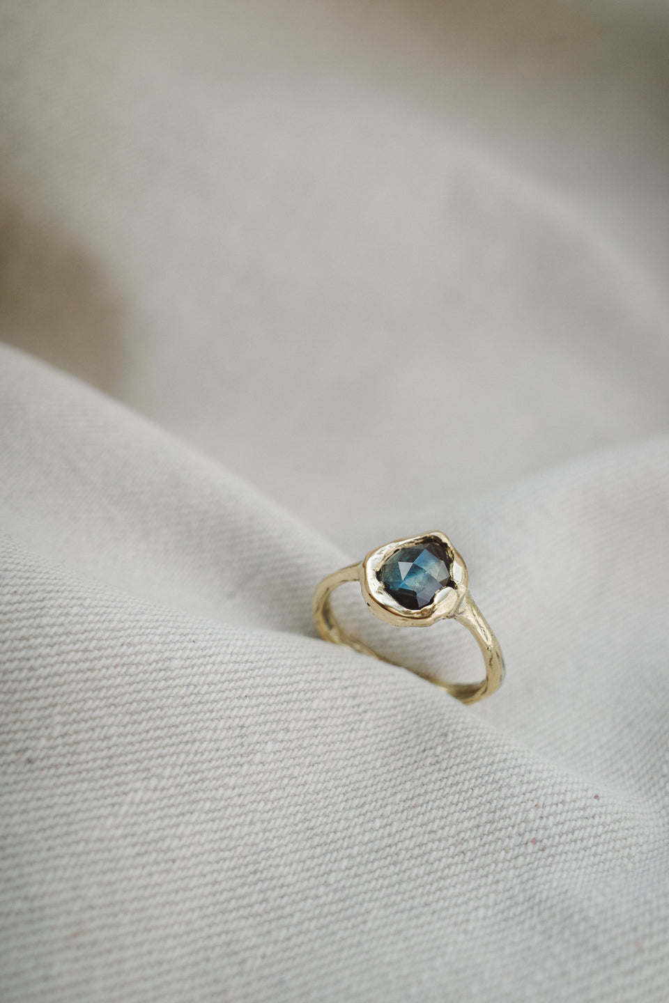 Molten Pear Sapphire Ring