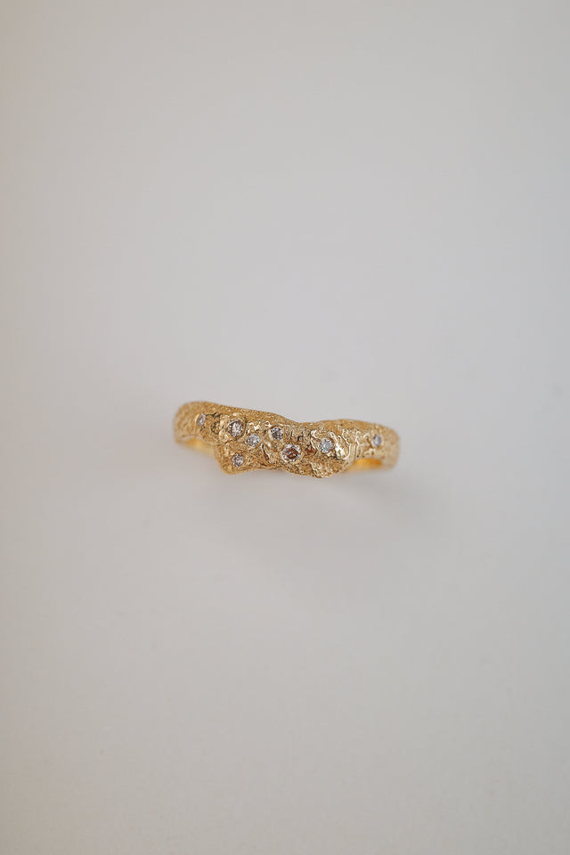 Sandstone Wrap Band with Champagne Diamonds