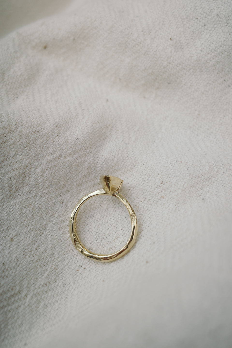 Open Bezel Lozenge Sapphire Ring