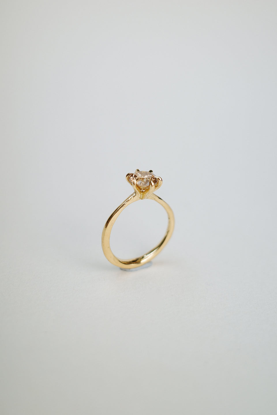 Champagne Diamond Six Prong Solitaire