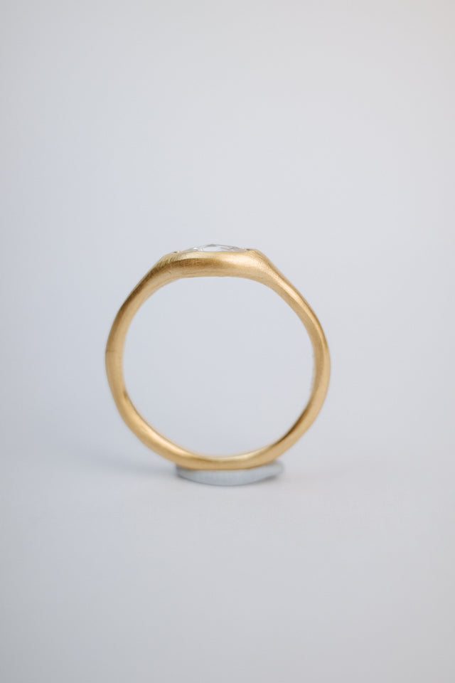 East/West Rosecut Diamond Signet