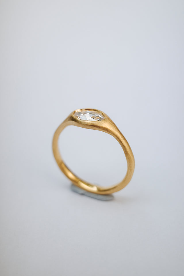 East/West Rosecut Diamond Signet