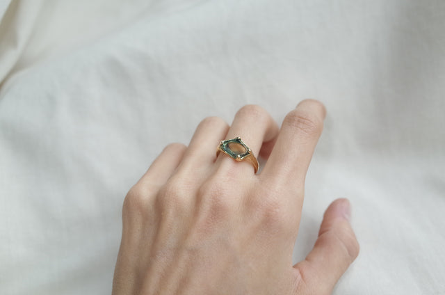 Sapphire Slice 18k Gold Ring