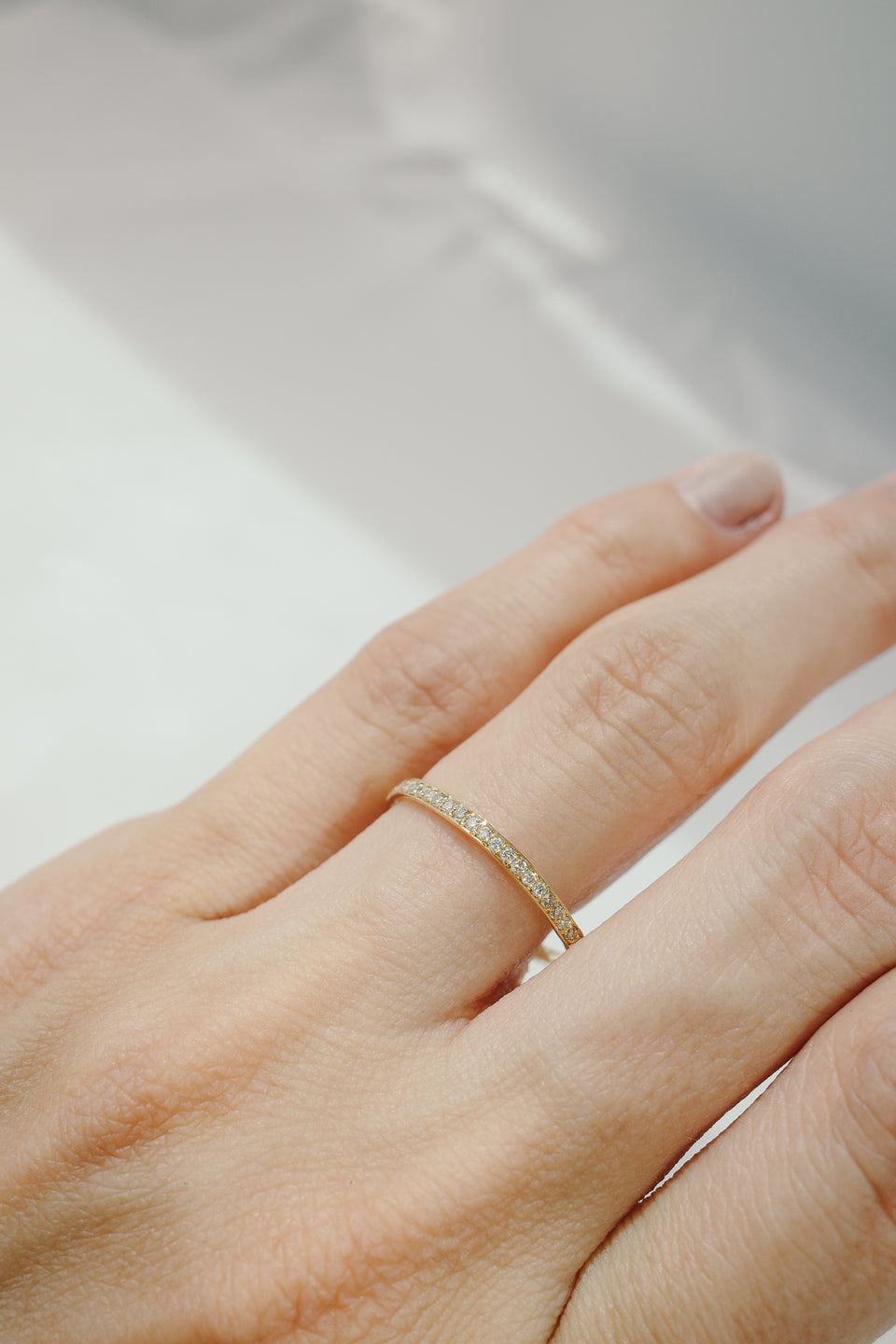 Pavé Ring in Fairmined Gold with Champagne Diamonds