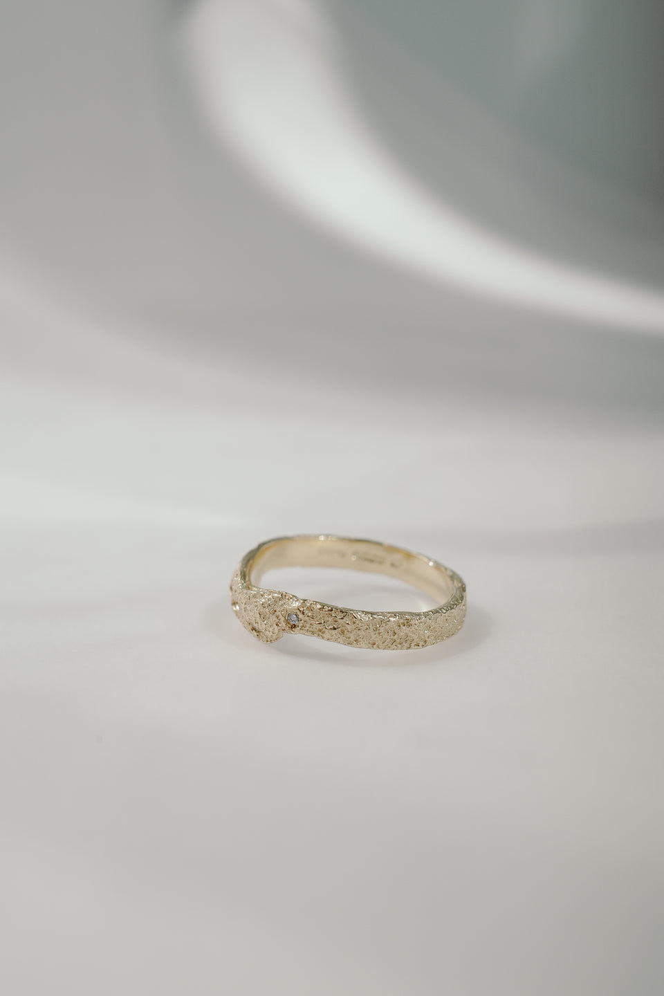 Sandstone Wrap Band in Fairmined Gold with Salt + Pepper Diamonds