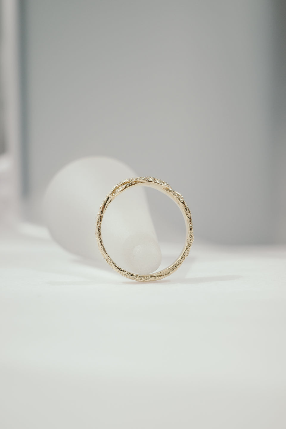 Sandstone Wrap Band in Fairmined Gold with Salt + Pepper Diamonds