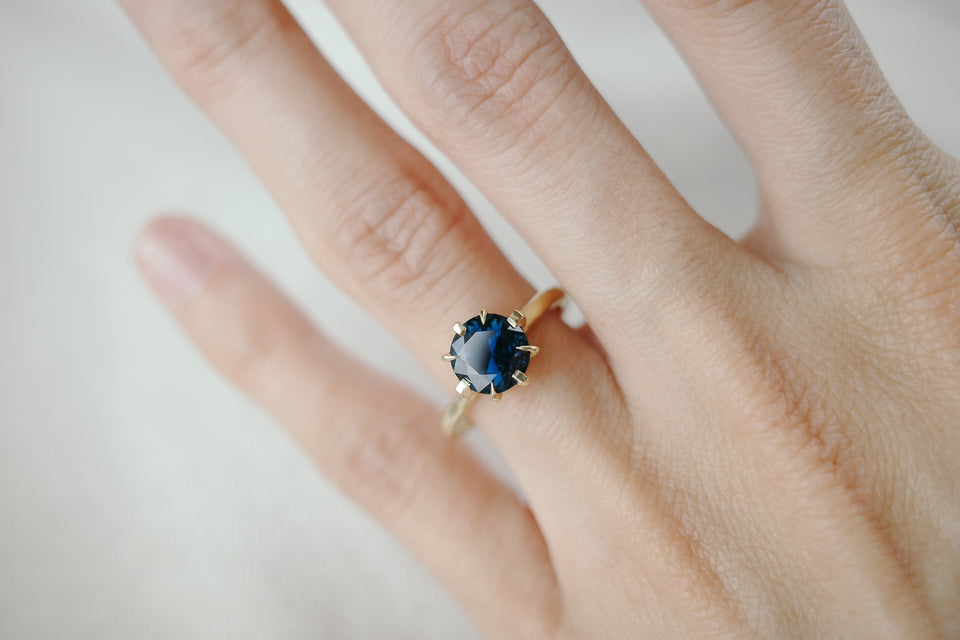 Eight Prong Blue Sapphire Solitaire