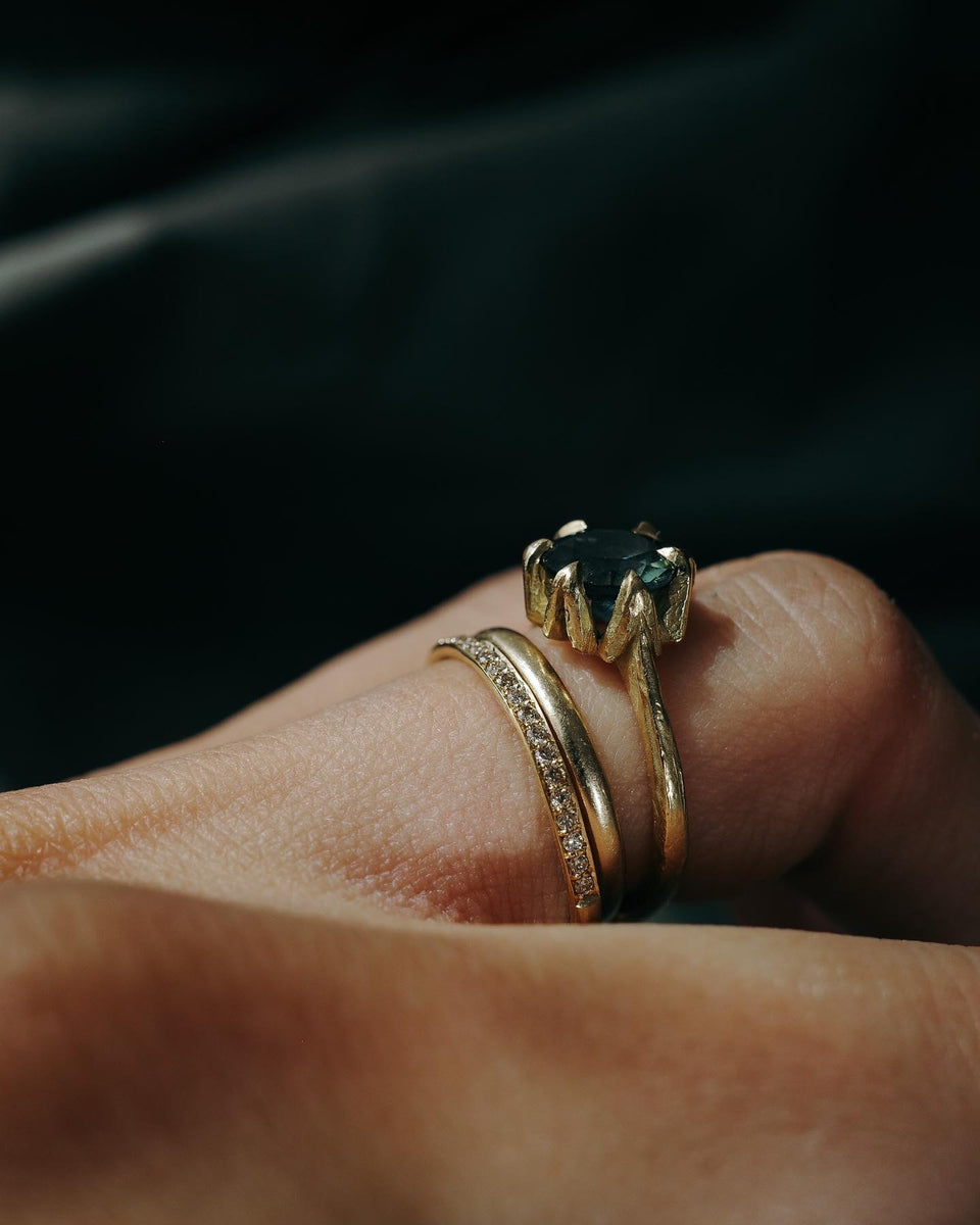 Pavé Ring in Fairmined Gold with Champagne Diamonds