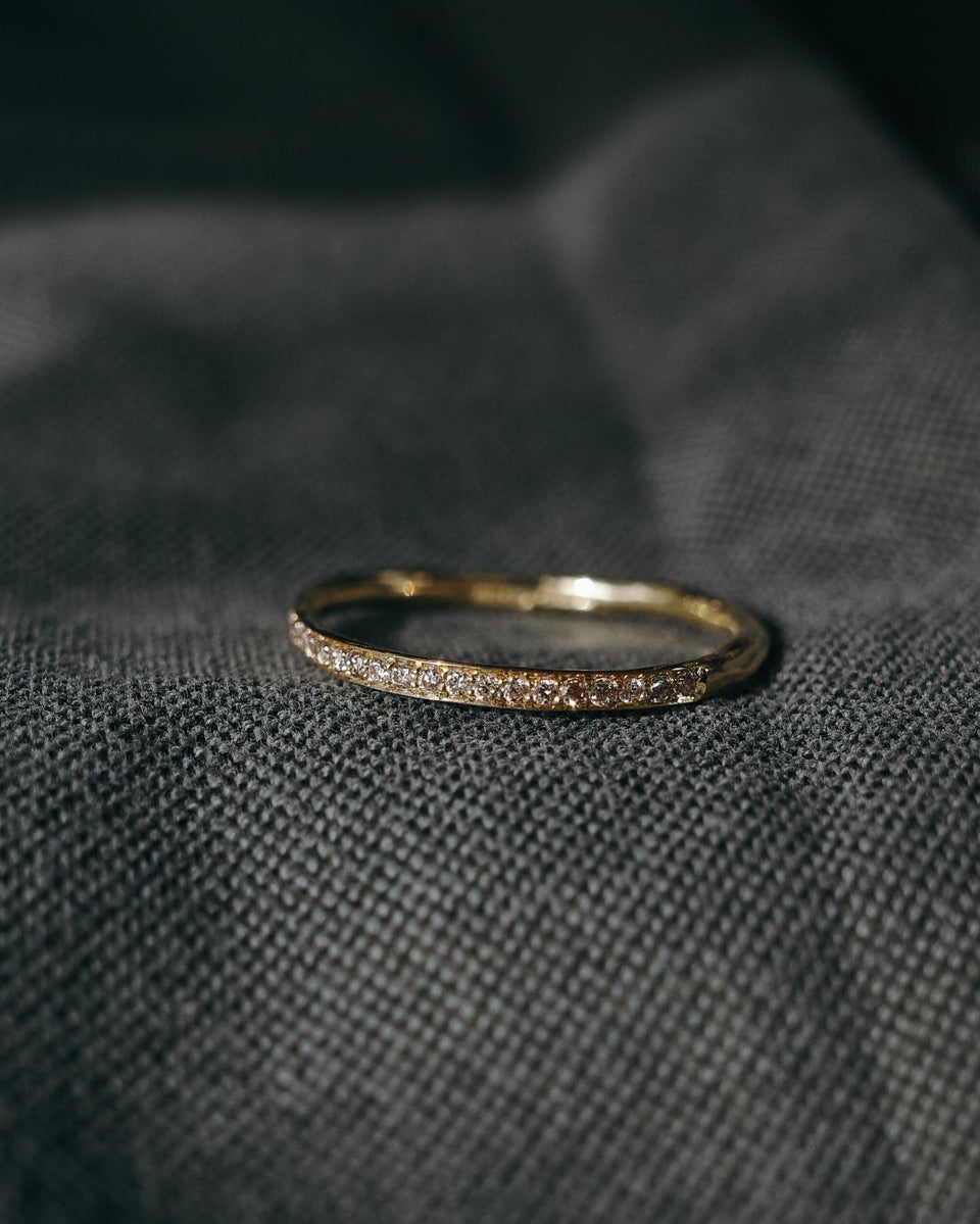 Pavé Ring in Fairmined Gold with Champagne Diamonds