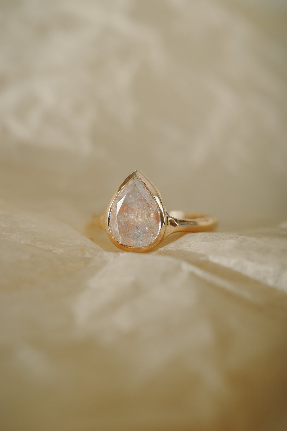 Rosy Pear Diamond Solitaire